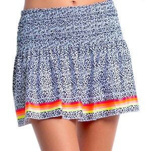 LUCKY IN LOVE Womens Feeline Lovely Smocked Short Tennis Athletic Skort